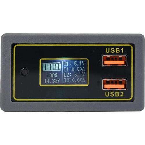 Digital Display Voltmeter Mini Voltage Meter Volt Tester Panel For DC 12V24V Cars Motorcycles Vehicles USB 5V4A output QC