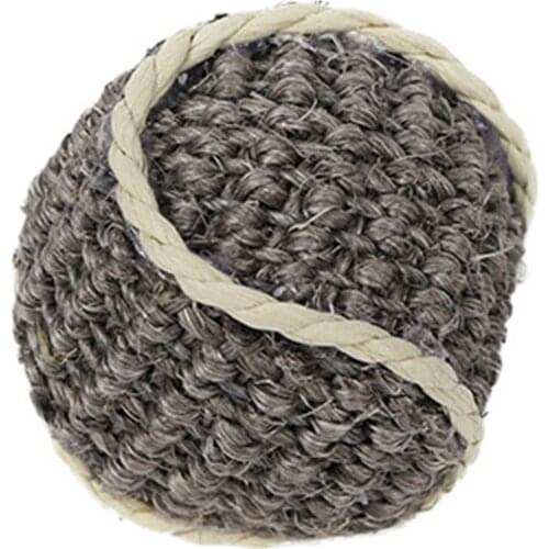 Cat Pet Sisal Rope Weave Ball kitten Scratch Proof Teaser Play Toy Interactive Chewing Rattle Scratch Catch Ball Toy for Dog Cat