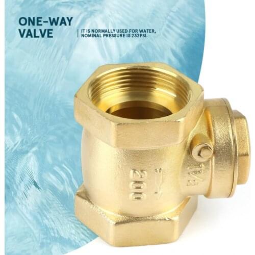 DN40 1-1/2 inch Check Valve Female Thread Brass Non-return Swing Check Valve 232PSI Prevent Water Backflow Non-Return Valve