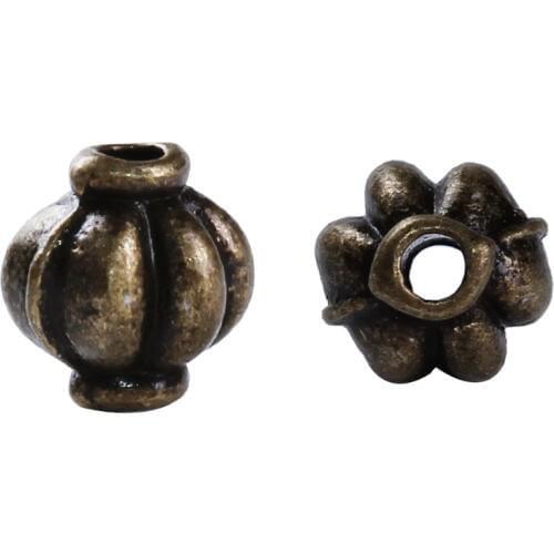 DoreenBeads Zinc Based Alloy Antique Bronze 3D Spacer Beads Lantern 6mm( 2/8") x 6mm( 2/8"), Hole: Approx 1.3mm, 200 PCs