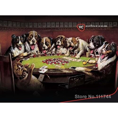 Dogs paintings Poker Sympathy by Cassius Marcellus Coolidge art handmade High quality