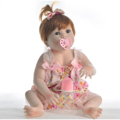 Vinyl Reborn Doll 57cm Bebes Reborn Baby Doll Silicone Baby Girl Baby Toy Realistic Princess Baby Toy Doll Lovely Birthday Gifts