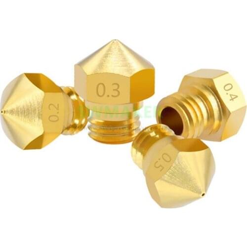 4pcs brass MK10 Nozzle Upgrade Wanhao Duplicator 4S, 4X, i3 0.2mm 0.3mm 0.4mm 0.5mm 0.6mm 0.8mm 1.0mm