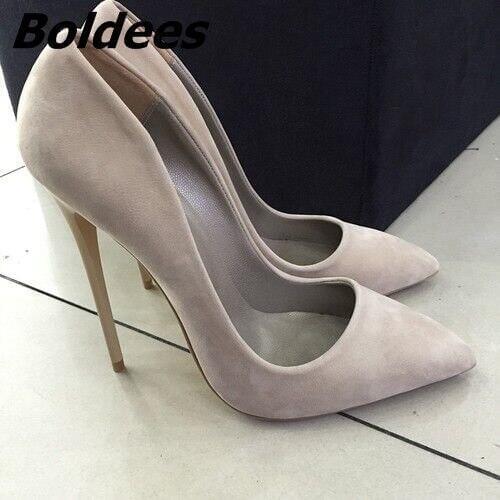 Hot selling suede high heel shoes pointed toe slip-on stiletto heels women pumps spring autumn single shoes size 34 to 42