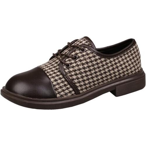 LLOGAI Fashion Vintage Shoes Women Fashion Retro Shoes Comfortable Lace Up Women Casual Spring Females Ladies Zapatos Mujer