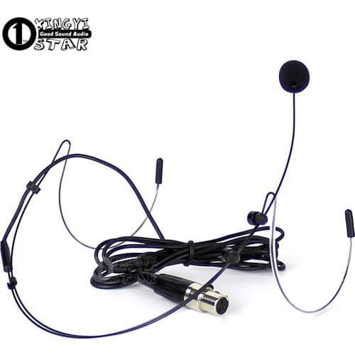 Mini XLR 3 Pin TA3F Plug Wired HeadWorn Headset Microphone Professional Condenser Mic For SAMSON UHF Wireless System Transmitter