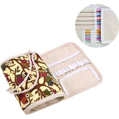 1pcs Owl Style Cute Sewing Kit Crochet Hook Pouch Knit Crocheting Needle Case Holder Yarn Craft Sewing Tools Accessory CK075-C1