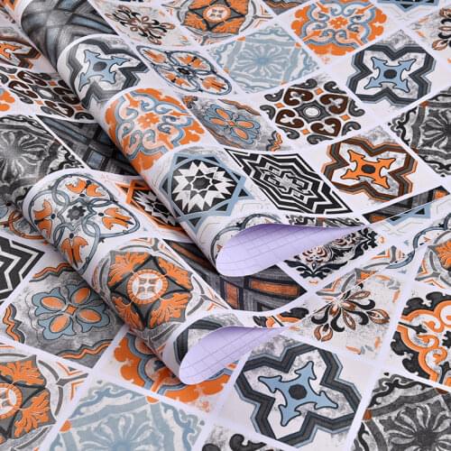 Floor stickers waterproof and wear-resistant kitchen thickened anti-skid floor renovation stickers PVC self-adhesive wallpaper