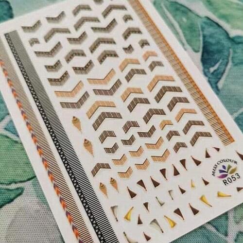 Newest R 053 design 3d nail sticker decal export Japan rhinestiones DIY decorations for nail art