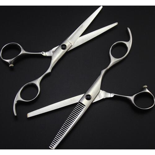 New Matt black 6 inch japan 440c hair cut scissors set thinning scissor hot shears cutting barber tools hairdressing scissors