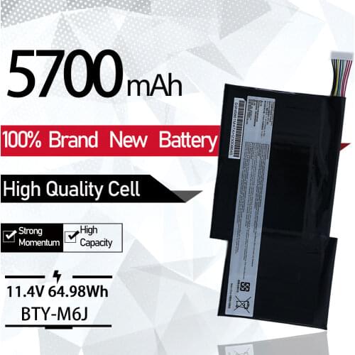NEW 11.4V 5200mAh BTY-M6J Laptop Battery For MSI GS63VR GS73VR 6RF-001US BP-16K1-31 9N793J200 Tablet PC MS-17B1 MS-16H2 MS-16K