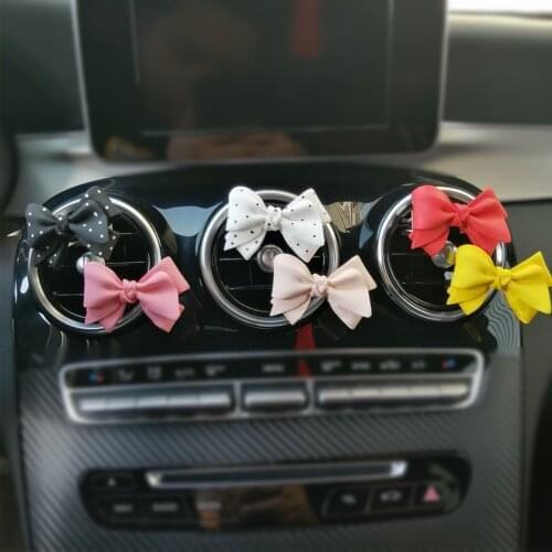 New Cute Bowknot Car Accessories Interior Parts Woman Perfume Clip Car Air Freshener Air Vent Clip Decoration Flavoring For Cars