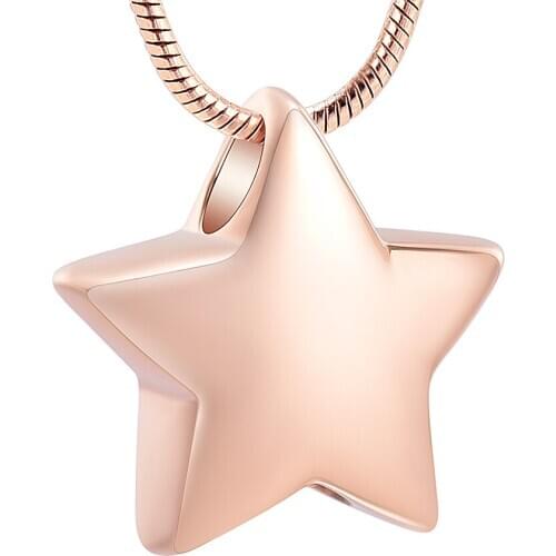 IJD9993 Stainless Steel Little Star Cremation Memorial Pendant for Ashes Urn Necklace Keepsake Jewelry