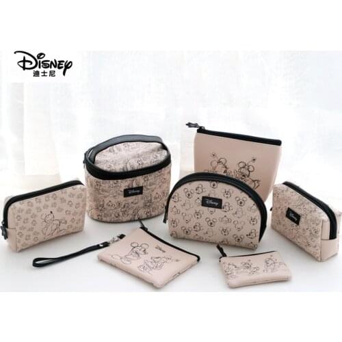 Disney Minnie Mouse portable cosmetic make up bag multi-purpose storage coin cartoon purse handbag Mickey Mouse Makeup PU