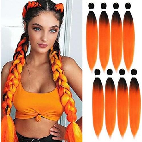 Pre stretched Braiding Hair 26Inches 8Bundles Colorful Easy Braid Synthetic Fiber Crochet Twist Braids Yaki texture Braiding