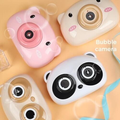 Little Pig Owl Panda Bubble Machine Camera Toy Girl Heart Pig Toy Gift Child Automatic Electric Bubble Blowing