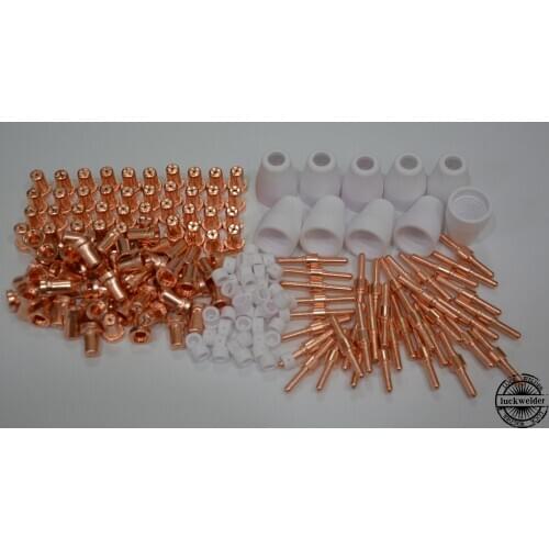 190PC Consumables Extend Long Tips Electrodes For Air Plasma Cutter 40D CUT40 50D CUT50