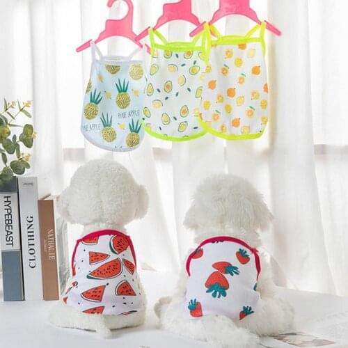 Pretty Pet Clothes Fruit Pattern Well-stitched Puppy Vest Breathable Round Neck Polyester Cartoon Pet Dog Vest for Pet Supplies