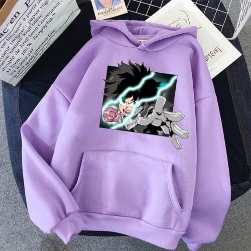 Detroit Smash My Hero Academia Hoodie Anime Harajuku Print Men Sweatshirt Loose Hip Hop Warm Basic Daily Casual Hooded Tops