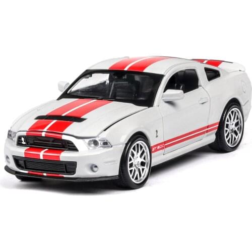 High Simulation Alloy Diecast 1:32 Toy Vehicles Mustang Shelby GT500 Car Model Metal With Sound Light Pull Back Toy Car Chevrole