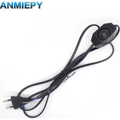 1.8M Black White Switch EU Plug Cable Light Modulator Lamp Line Controller For Table Lamp Electricity wire