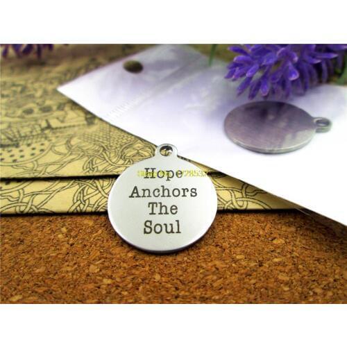 10pcs-stainless steel Charms "hope anchors the soul " DIY Charms Pendants for necklace/bracelet/keychain DIY jewelry