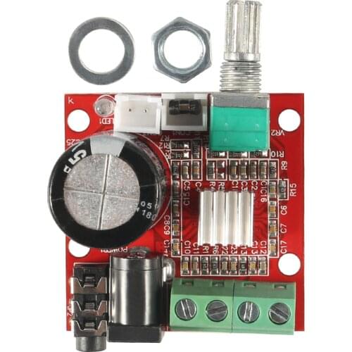 12V Mini Hi-Fi PAM8610 Audio Stereo Amplifier Board 2X10W Dual Channel D Class High efficiency Adjust the volume