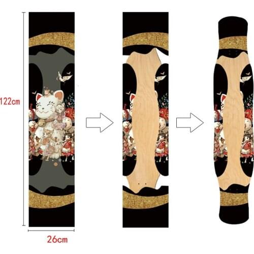 122 * 26cm Long Board Skateboard Sandpaper Dance Board Sticker Half Edge Knife Mold Hollow Waterproof Sticker DIY Sanding Sticke