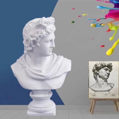 Apollo Head Portraits Bust Gypsum Greek Mythology Adelos Statue Home Decoration Resin Art&Craft Sketch Practice 31cm L1596