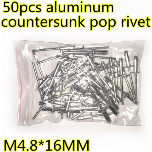 50pcs M4.8* 16mm Pop rivet stainless steel countersunk high quality pop aluminum rivet hardware fastener free shipping