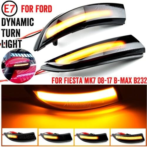 Car LED Dynamic Turn Signal Light Rearview Mirror Light Blinker for Ford Fiesta MK6 VI/UK MK7 2008-2017 B-Max