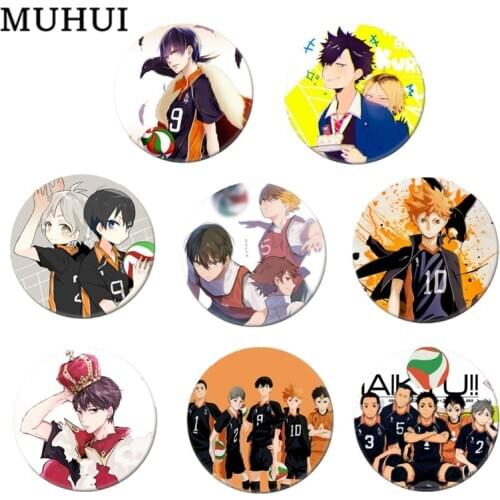 Free Shipping 58mm Anime Haikyuu!! Brooch Pin Cosplay Badge Accessories For Clothes Backpack Decoration gift