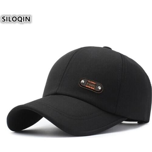 SILOQIN 2019 New Spring Middle-aged Mens Cotton Baseball Cap Simple Fashion Snapback Caps For Men Adjustable Size Tongue Cap