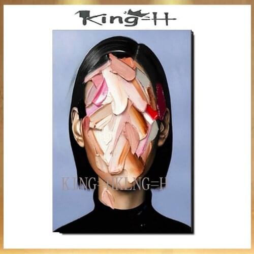 Unframed 100% Hand Painted No Face Girl Abstract Art Oil Painting Wall Blue Paintings Art Home Wall Decor Artwork Paintings