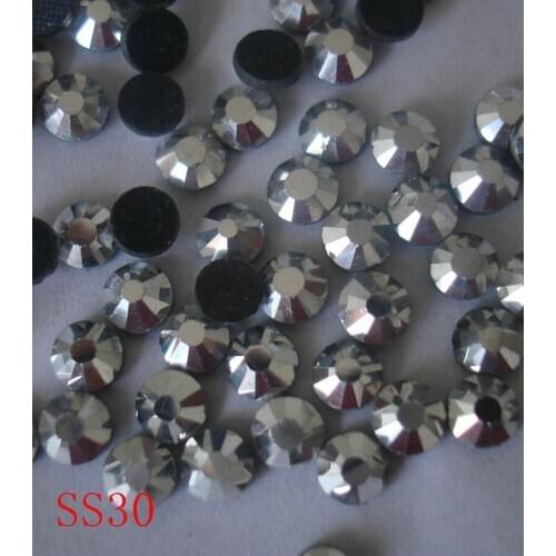 Sliver hematite 288PCS/BAG SS30 Glitters strass DMC hot fix flatback rhinestone crystal rhinestone beads garment bag stones