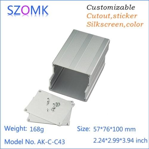 One piece AK-C-C43 Electrical Hardware Device PCB Circuit Board Shell Aluminum Junction Box Housing 57*76*100mm