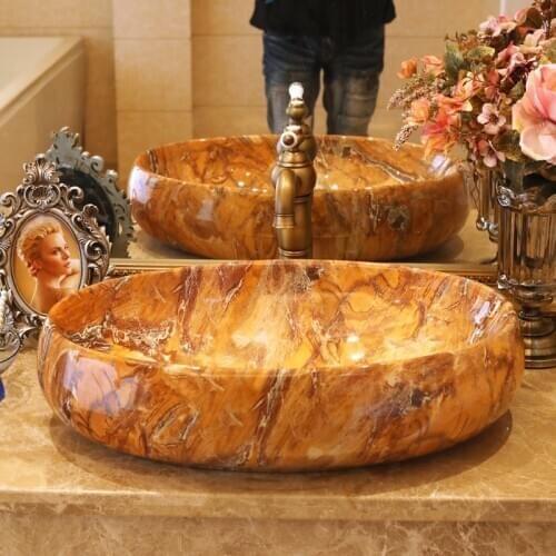 Jingdezhen ceramic art counter basin wash basin lavabo sink hand painted oval Bathroom sink ceramic wash basin