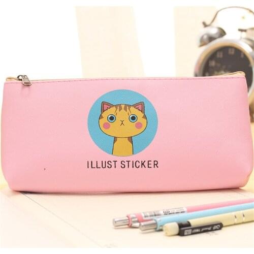 DL 1 PC The Korean version of the new Waterproof cute Lovely cat family creative stationery pencil bag wholesale large capacity