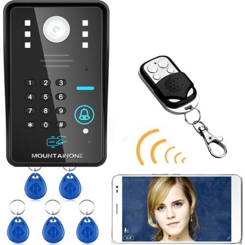 720P Wireless WIFI RFID Password Video Door Phone Doorbell Intercom System Night Vision Waterproof Access Control System