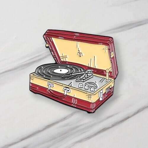 Music CD Case Enamel Brooches Ancient Pins Denim Clothes Bag Popular Jewelry Gift For Friends Who Likes Music