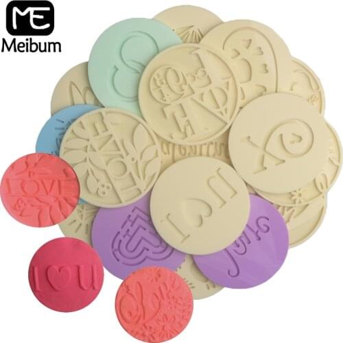 DIY Sugarcraft Cutter Moulds Valentines Day Cookie Cupcake Fondant Embosser Stamp Molds Anniversary Party Cake Decorating Tools