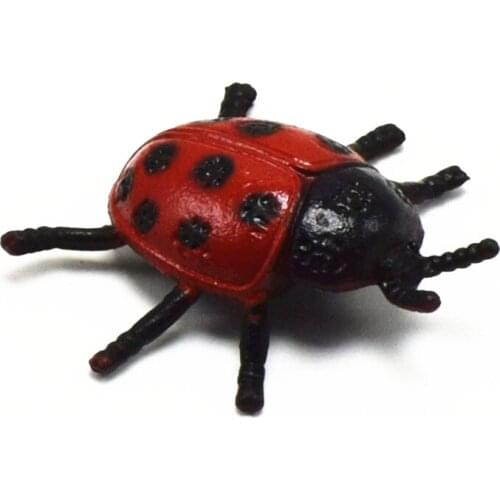 10Pcs/lot PVC Simulation Ladybug Toy Lifelike insect Biology Learning tools kids little gift April Fools Day Frightening toys