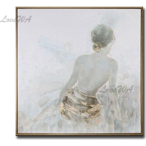 Large Size Handpainted Oil Painting On Canvas Pop Art Gilr Art Canvas Prints Pictures For Living Room And Bedroom No Framed