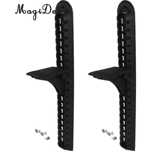 2 Pcs 18 inches Length Durable Black Nylon Kayak Foot Brace Pedal Kit with Trigger Lock for Canoe Pedal Inflatable Boat Dinghy