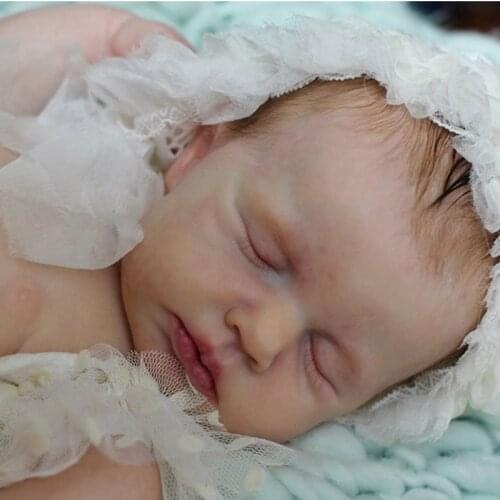 ADFO Bebe Reborn Doll Kit 20 Inches Loulou Handmade Vinyl Cloth Body Unfinished Unassembled Parts Real DIY Blank Molds Doll Kit