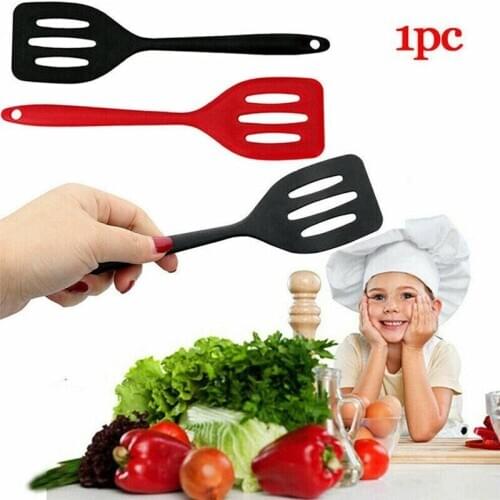 One-piece Silicone Slotted Spatula Cooking Spatula Frying Flat-bottom Spatula High Temperature Resistant Non-stick Kitchen Tools