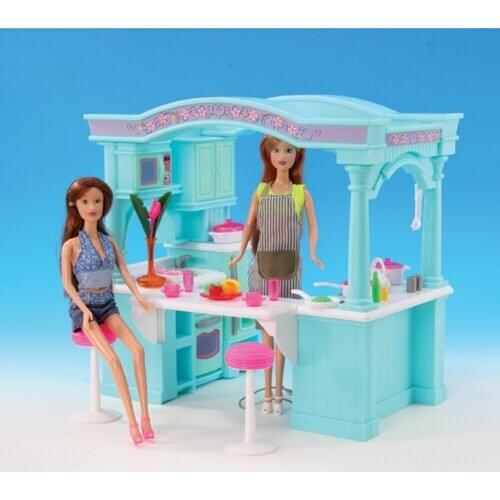 Miniature Kitchen Cabinet Cookware Chair Model for Dollhouse Figures Accessories