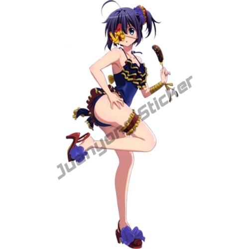 Cartoon Anime Sexy Girl Car Sticker Takanashi Rikka Render Funny JDM Window Beauty Cover Scratches Waterproof Decal KK13x6cm