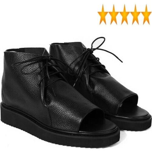 Beach Summer Black Shoes Men Flip Flops Retro Brand Luxury Cow Leather Casual Design Outdoor Rome Sandals Korean 2021