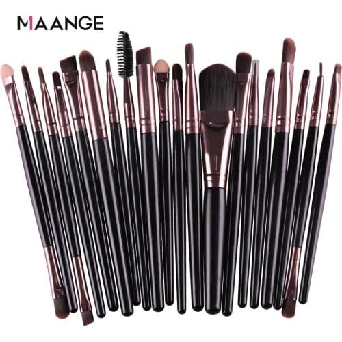 MAANGE 20 Pcs Makeup Brush Set Pro Eyeshadow Blending Foundation Powder Eyebrow Brush Double Head Brush Beauty Make Up Kits Tool